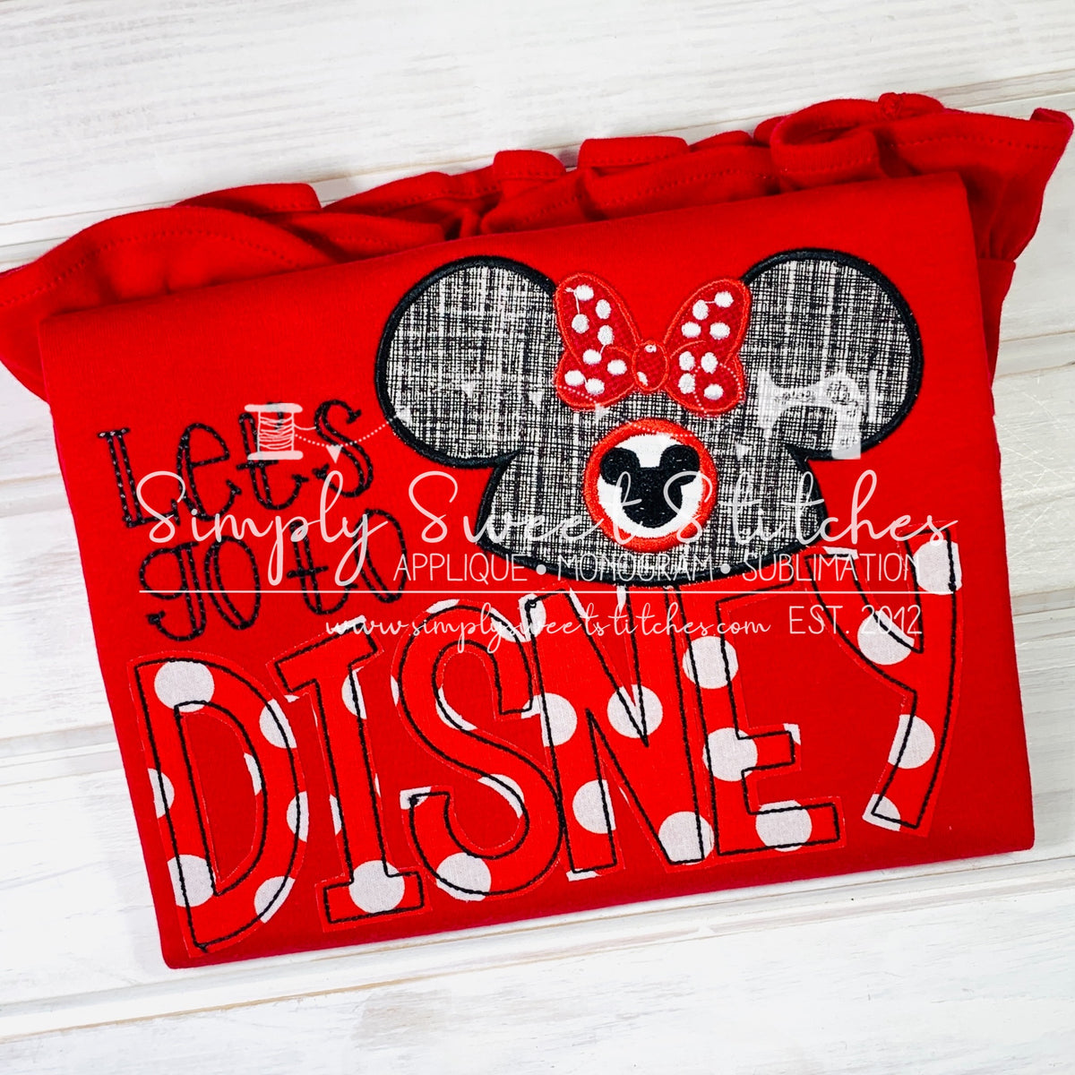 2074 - LET'S GO TO DISNEY - APPLIQUE CHILD SHIRT