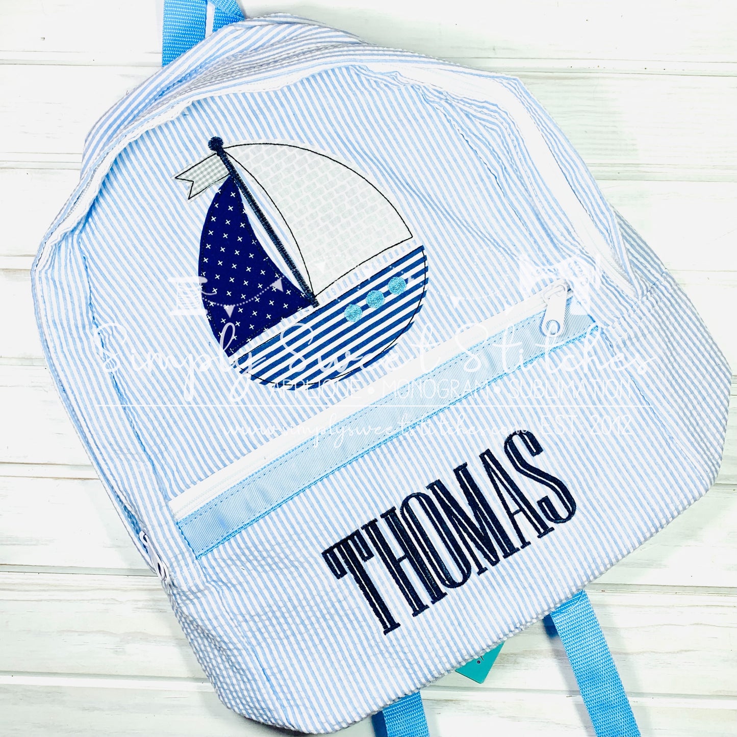 2141 - SAILBOAT APPLIQUE - BACKPACK