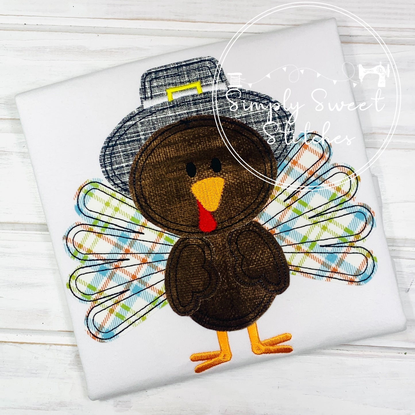 2156 - PILGRAM TURKEY - APPLIQUE CHILD SHIRT