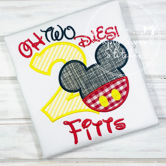 1963 - MOUSE BOY TWODLES BIRTHDAY NUMBER - APPLIQUE CHILD SHIRT