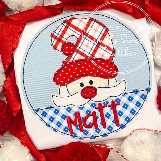 2188 - SANTA PEEKER - APPLIQUE CHILD SHIRT