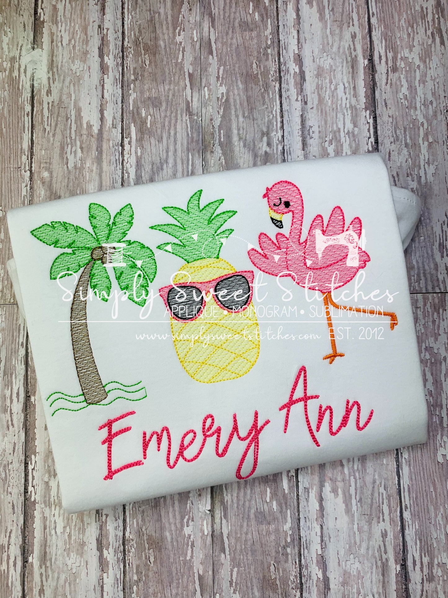 1625 - TROPICAL FLAMINGO - SKETCH CHILD SHIRT