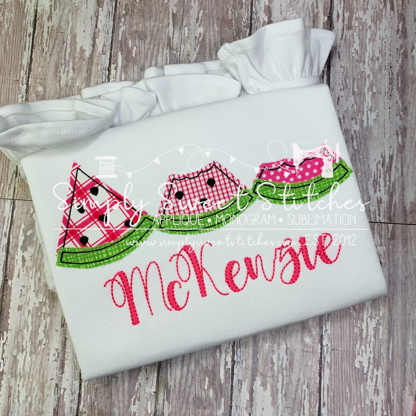 1393 - WATERMELON TRIO - APPLIQUE CHILD SHIRT