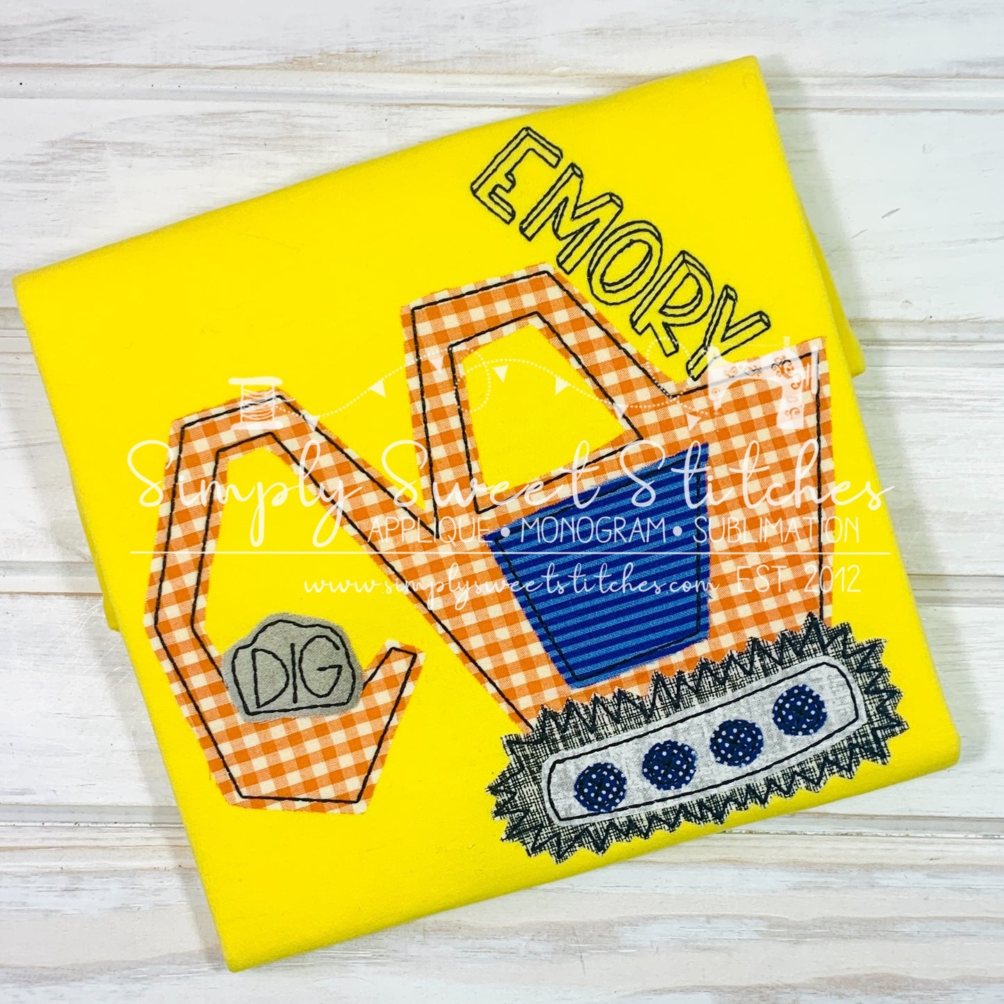 2103 - EXCAVATOR - APPLIQUE CHILD SHIRT