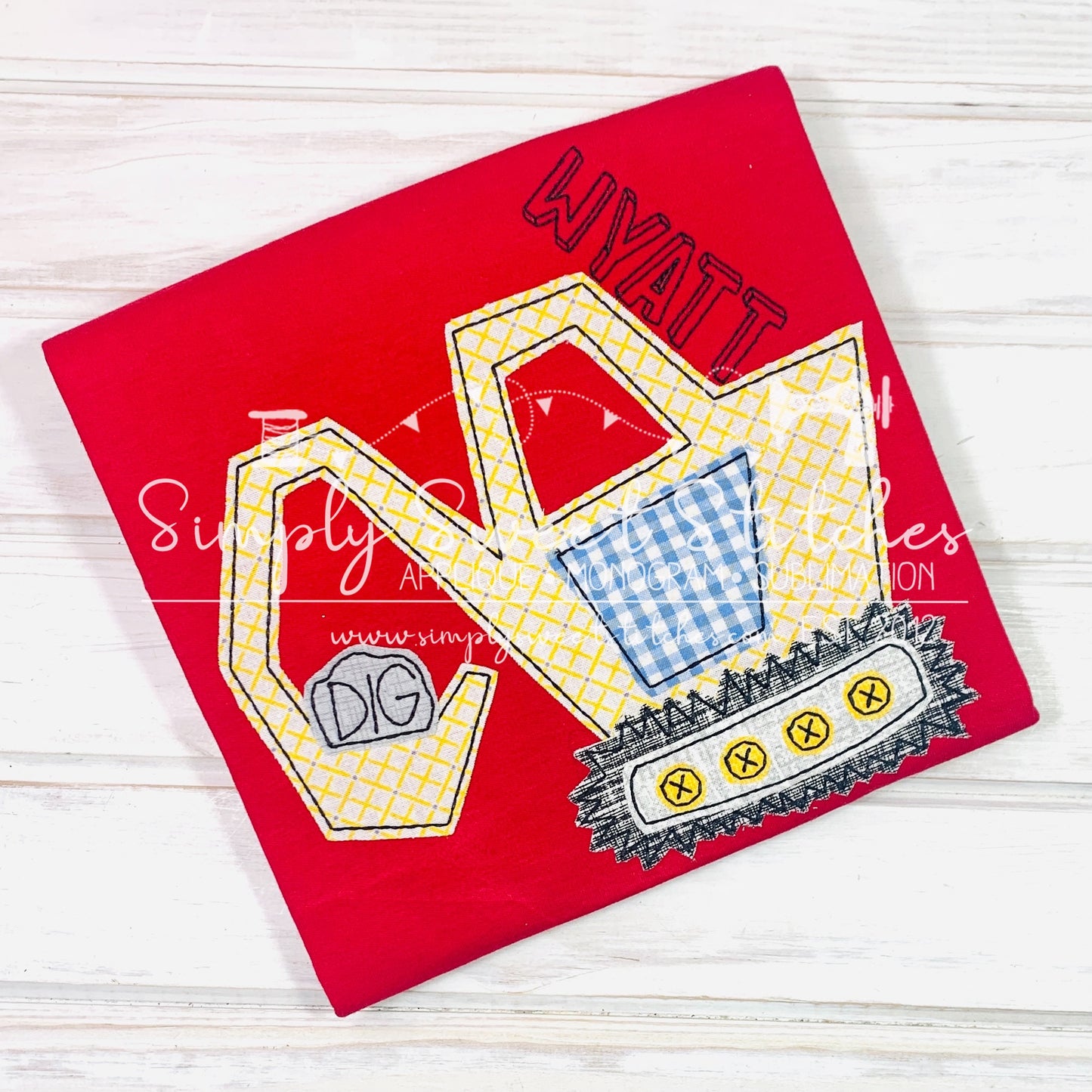 2103 - EXCAVATOR - APPLIQUE CHILD SHIRT