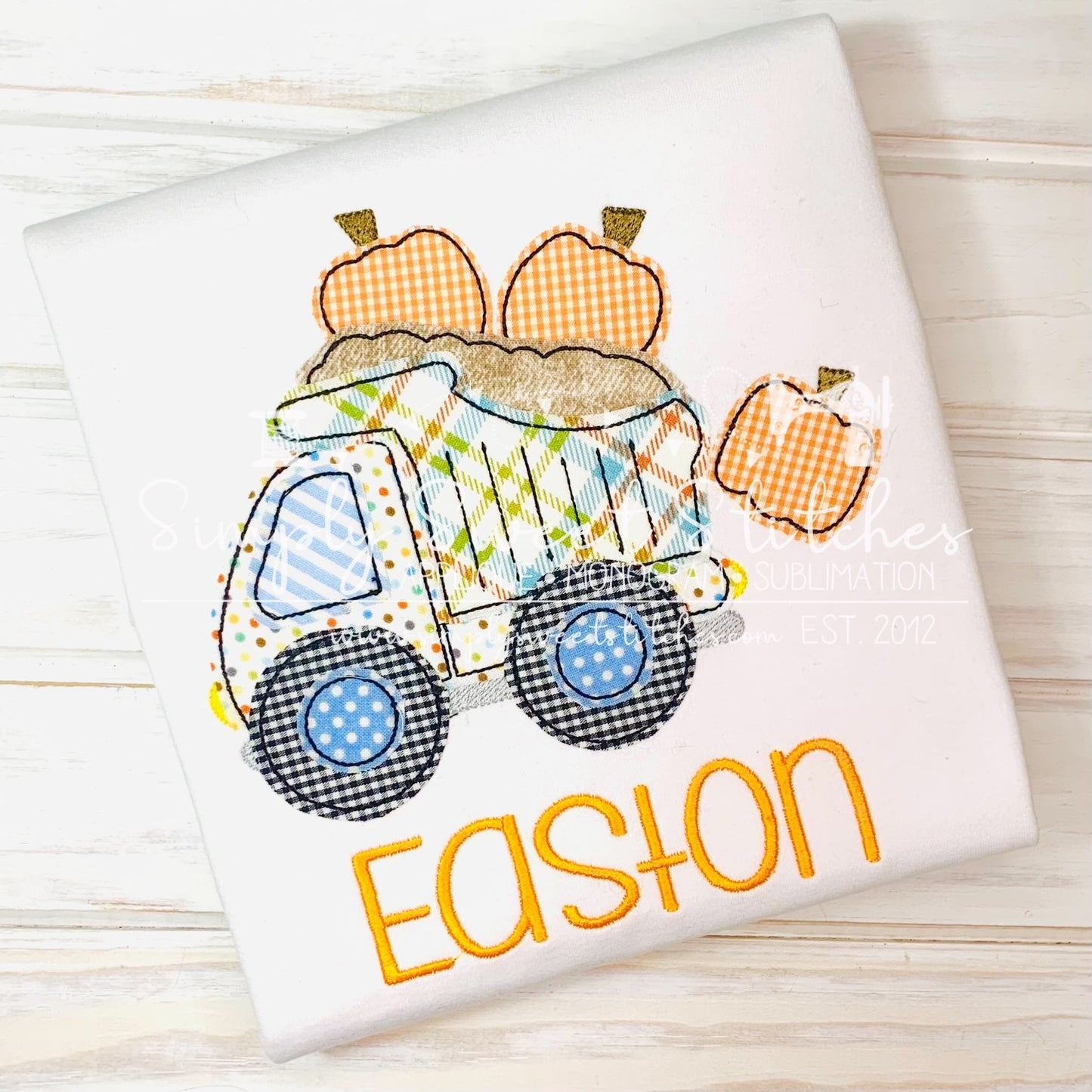 2700 - DUMP TRUCK WITH PUMPKINS APPLIQUE - CHILD SHIRT