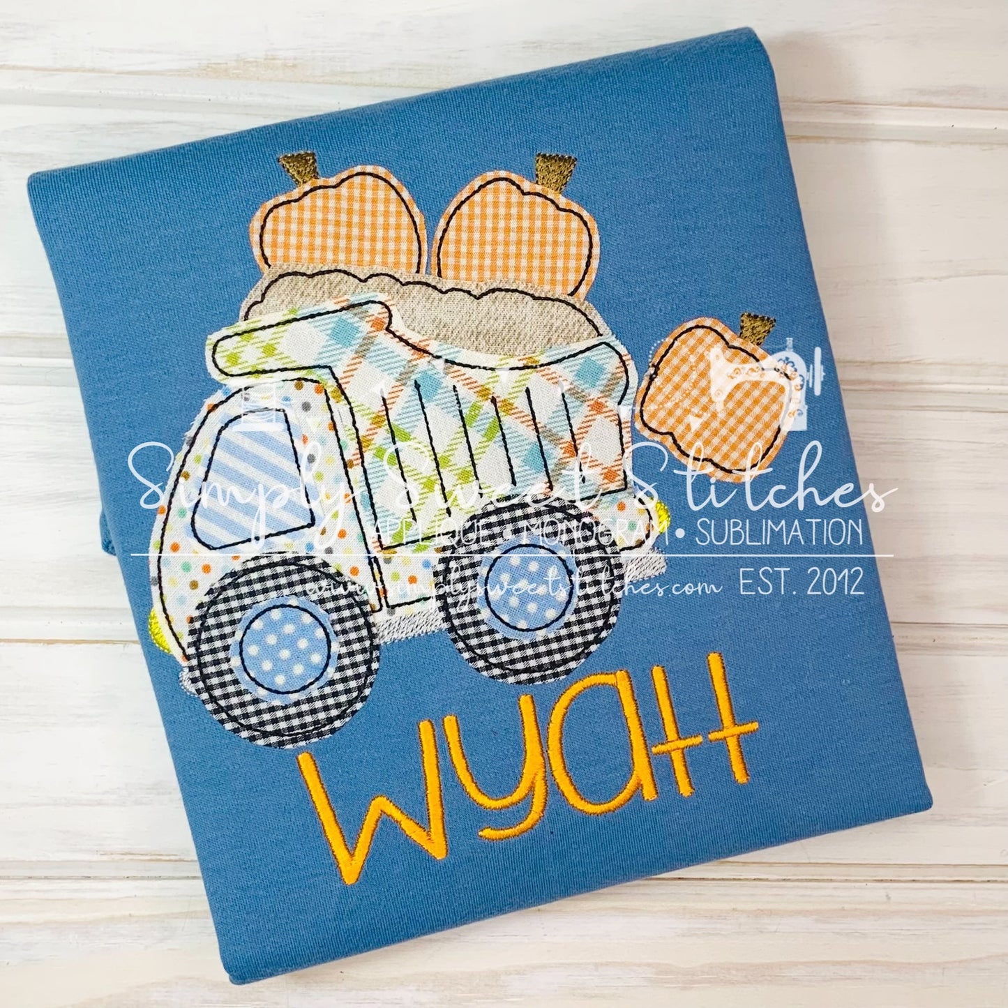 2700 - DUMP TRUCK WITH PUMPKINS APPLIQUE - CHILD SHIRT