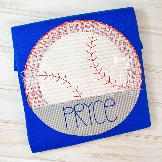 1576 - SPLIT BASEBALL - APPLIQUE CHILD SHIRT