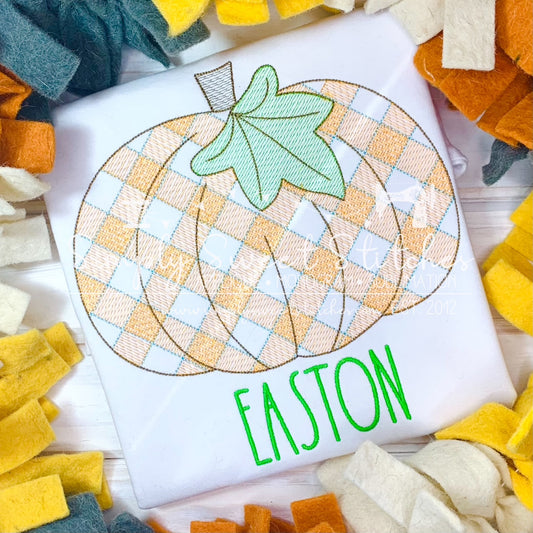 1826 - PLAID PUMPKIN - SKETCH CHILD SHIRT