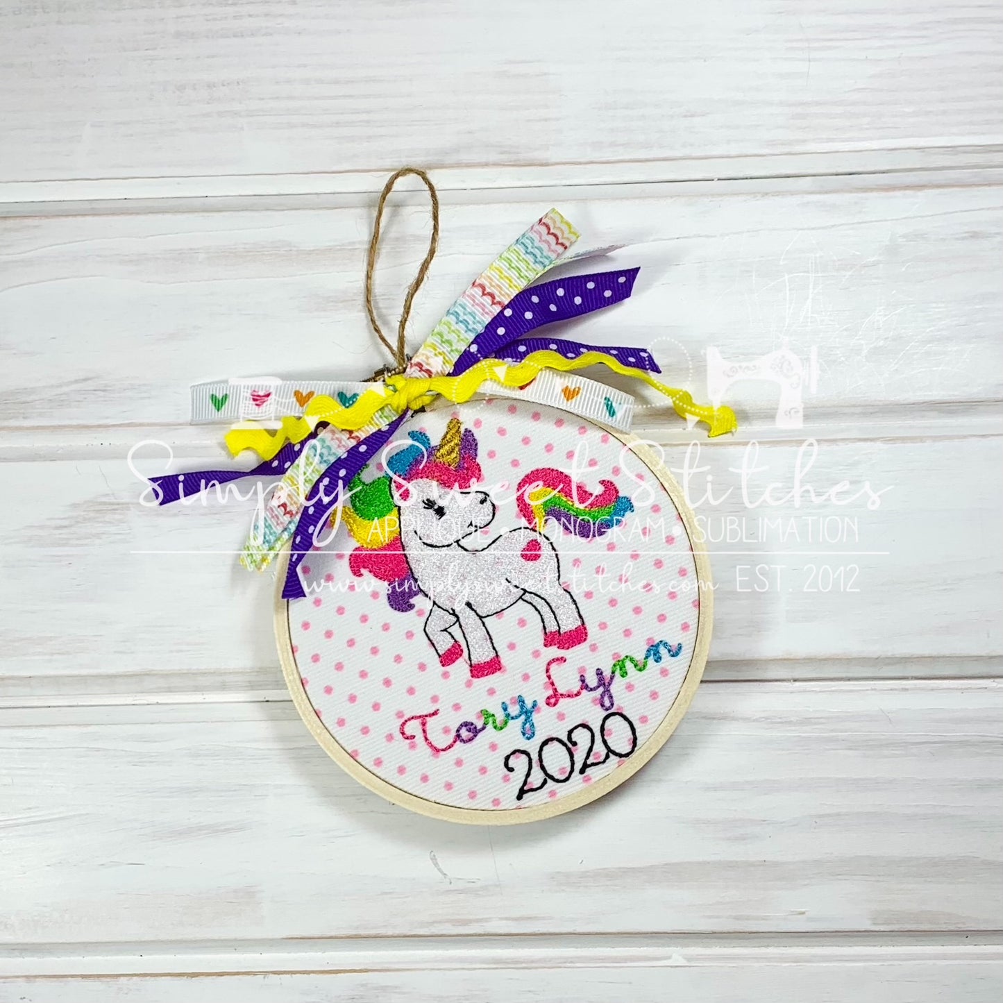 1145 - UNICORN -EMBROIDERY ORNAMENT