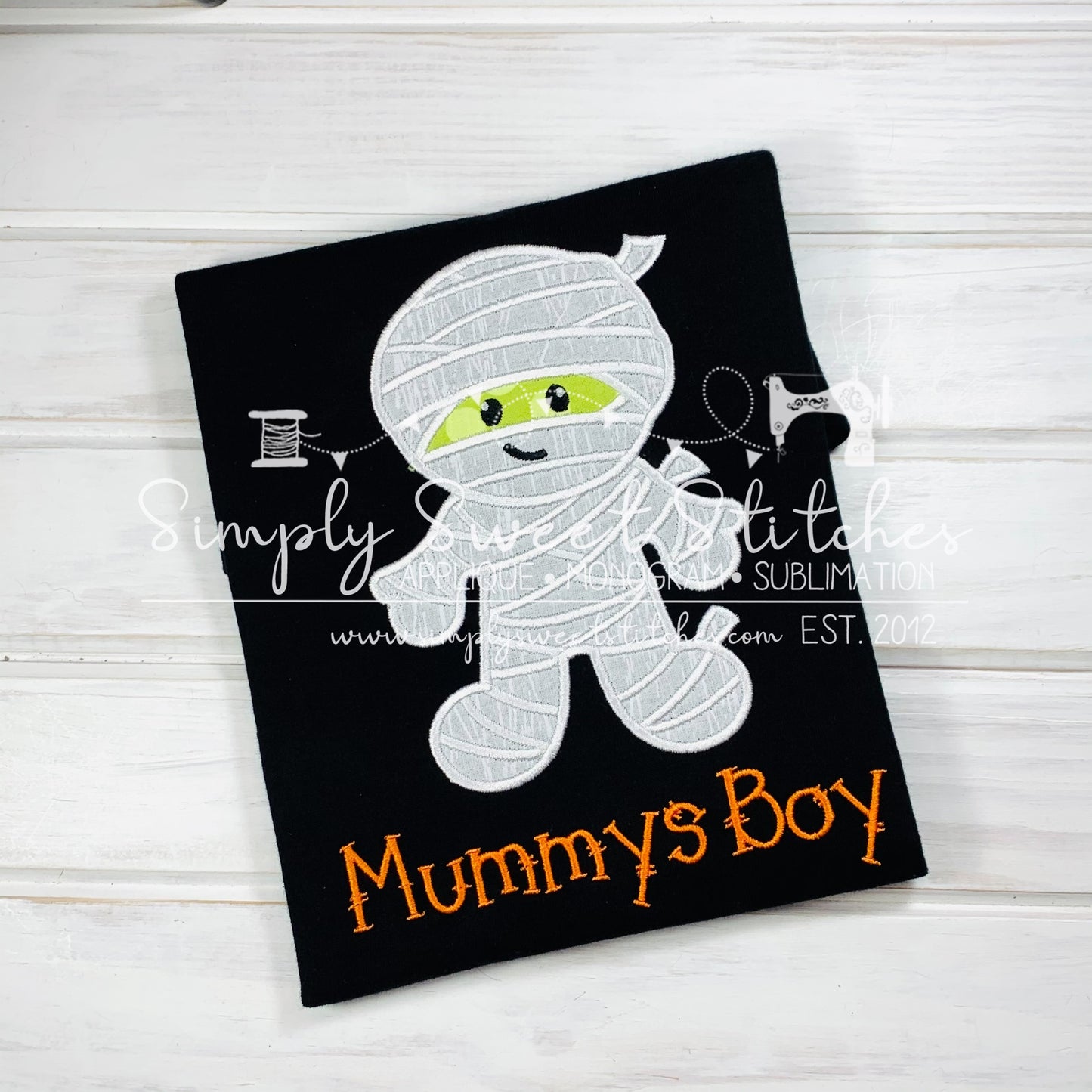 1795 - HALLOWEEN MUMMY - APPLIQUE CHILD SHIRT
