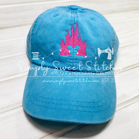 2028 - CASTLE EMBROIDERY DESIGN - BASEBALL HAT