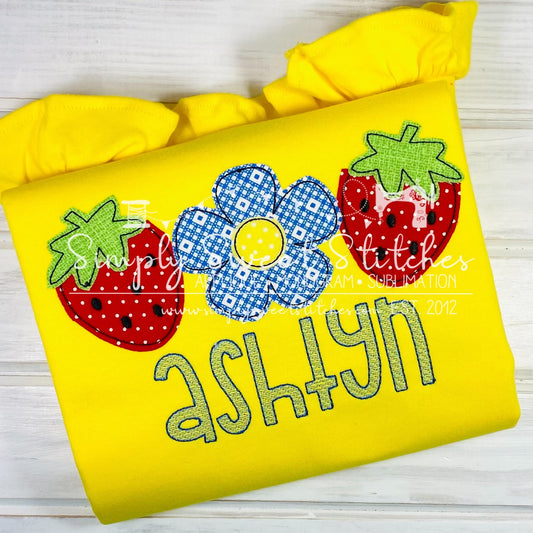 1989 - STRAWBERRY FLOWER - APPLIQUE CHILD SHIRT