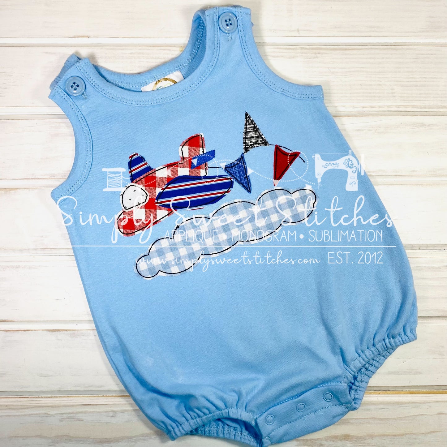 1788 - VINTAGE AIRPLANE - APPLIQUE CHILD SHIRT