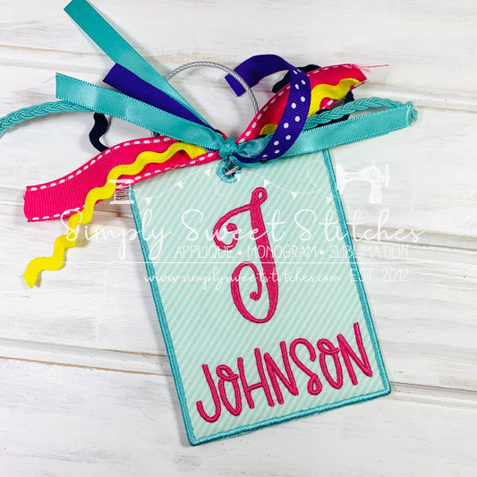 2020 - RECTANGLE NAME APPLIQUE - BAG TAG