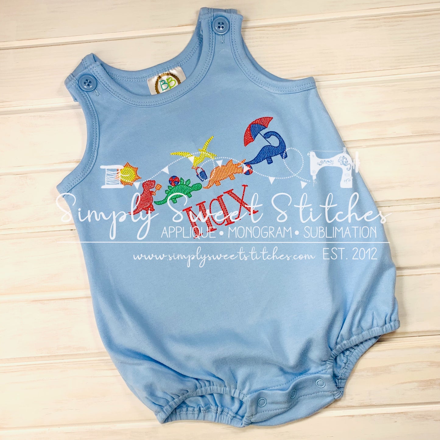 1666 - BOYS BEACH DINOSAUR - SKETCH CHILD SHIRT