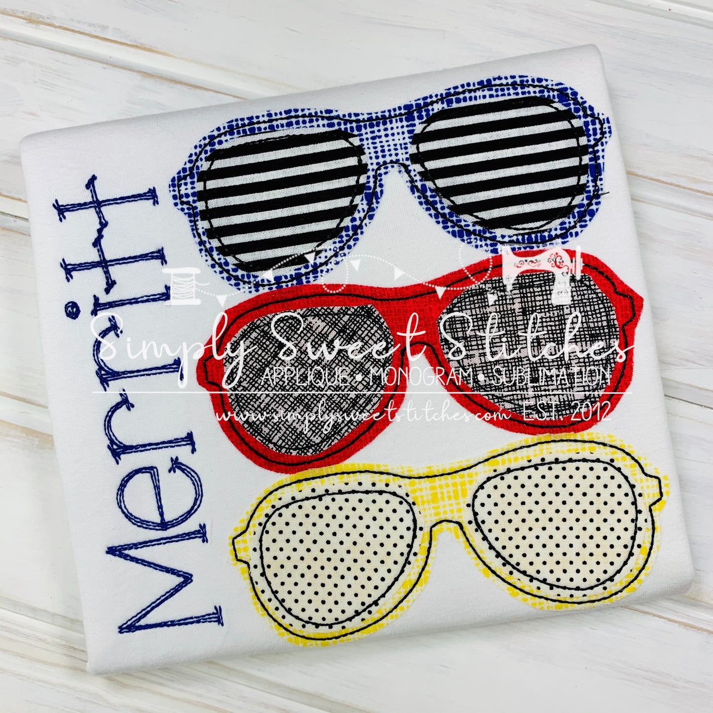 1620 - COOL DUDE SHADES - APPLIQUE CHILD SHIRT