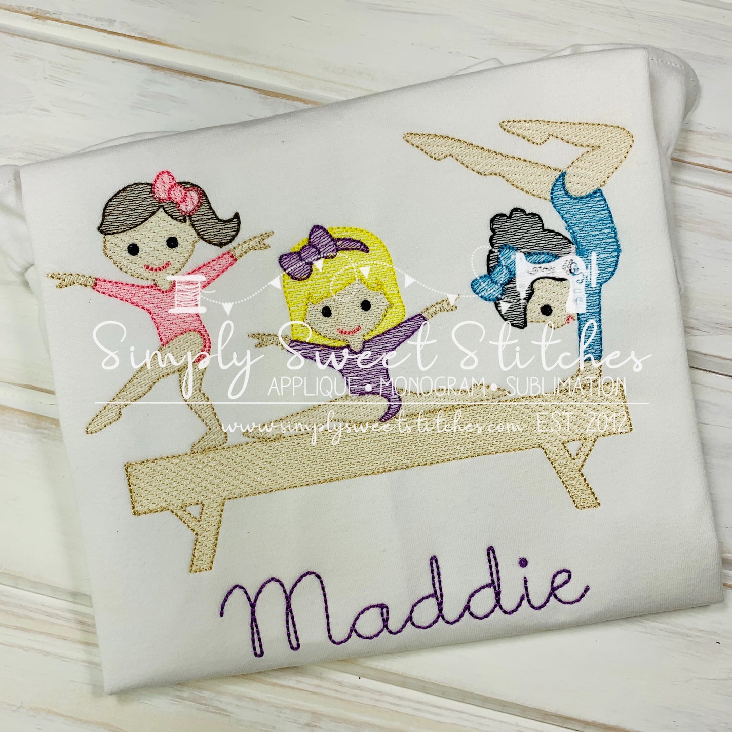 1181 - GYMNASTICS GIRLS - APPLIQUE CHILD SHIRT