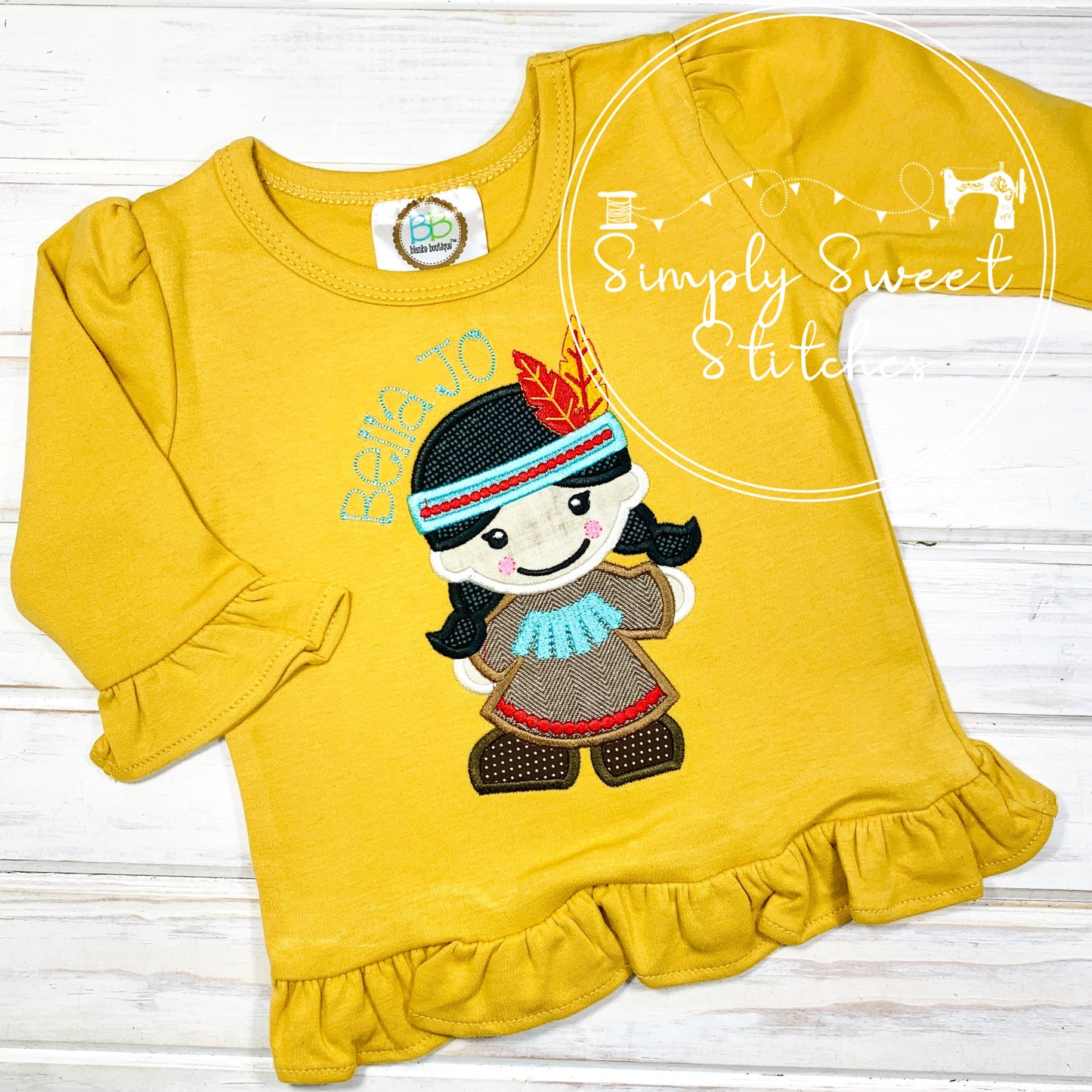 2155 - THANKSGIVING INDIAN - APPLIQUE CHILD SHIRT