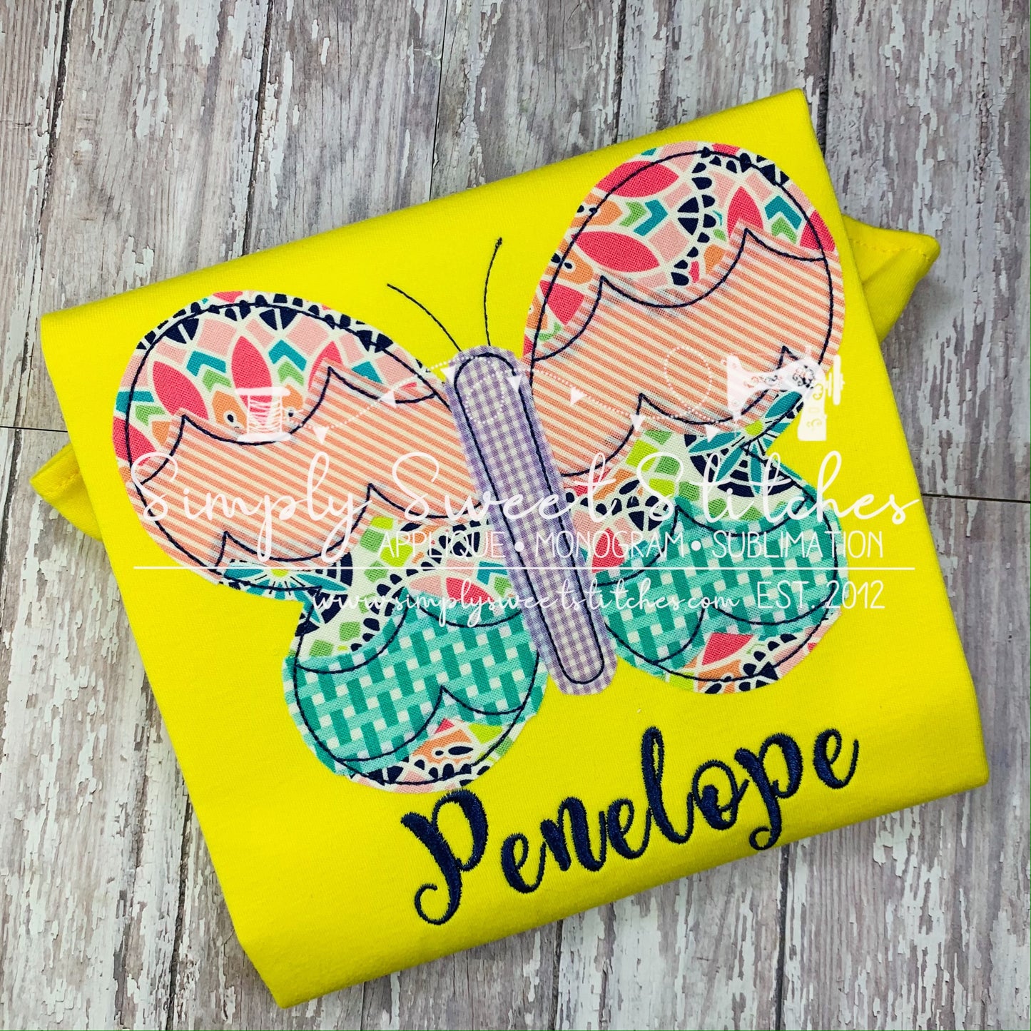 1624 - PATCHWORK BUTTERFLY - APPLIQUE CHILD SHIRT