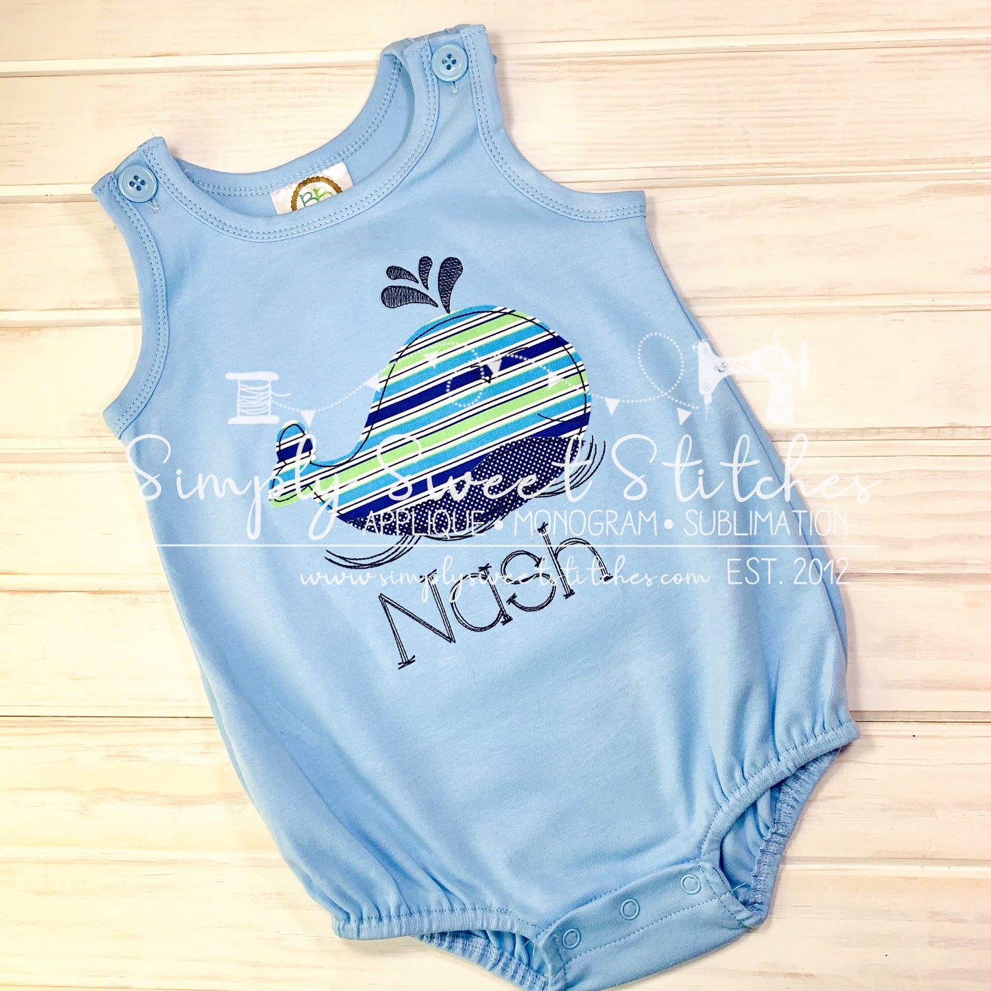 1730 - WHALE - APPLIQUE CHILD SHIRT