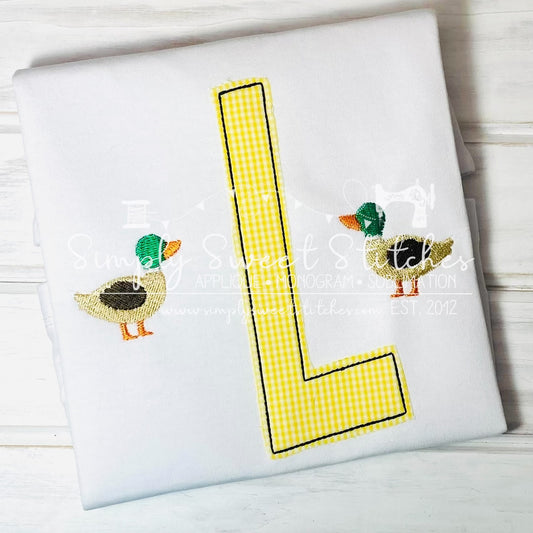 1793 - LETTER WITH MINI DUCK - APPLIQUE CHILD SHIRT
