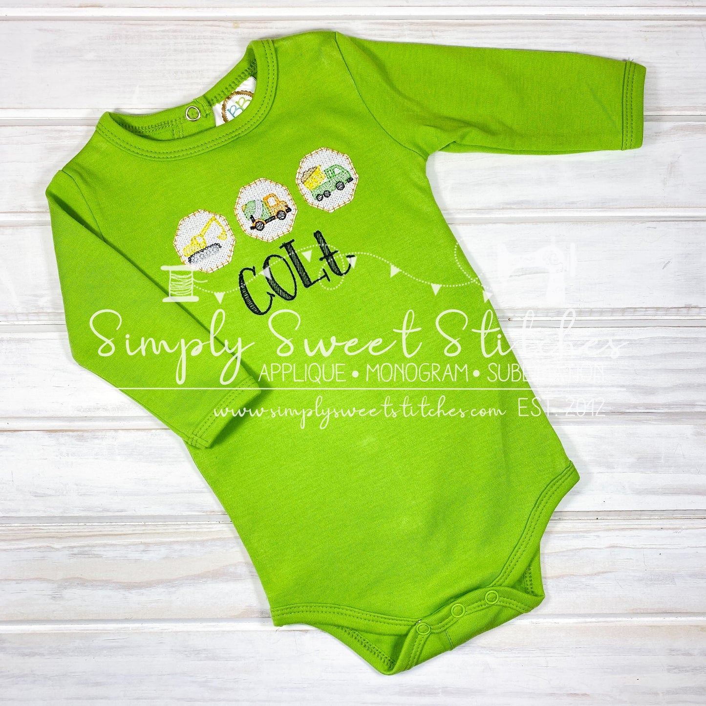 1565 - CONSTRUCTION FAUX SMOCK - EMBROIDERY CHILD SHIRT