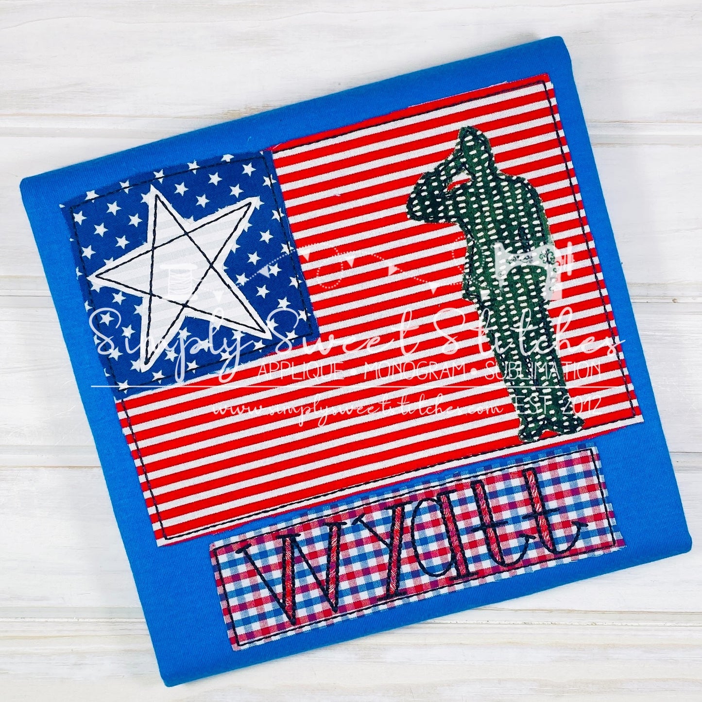 2012 - FLAG WITH SOLDIER - APPLIQUE CHILD SHIRT