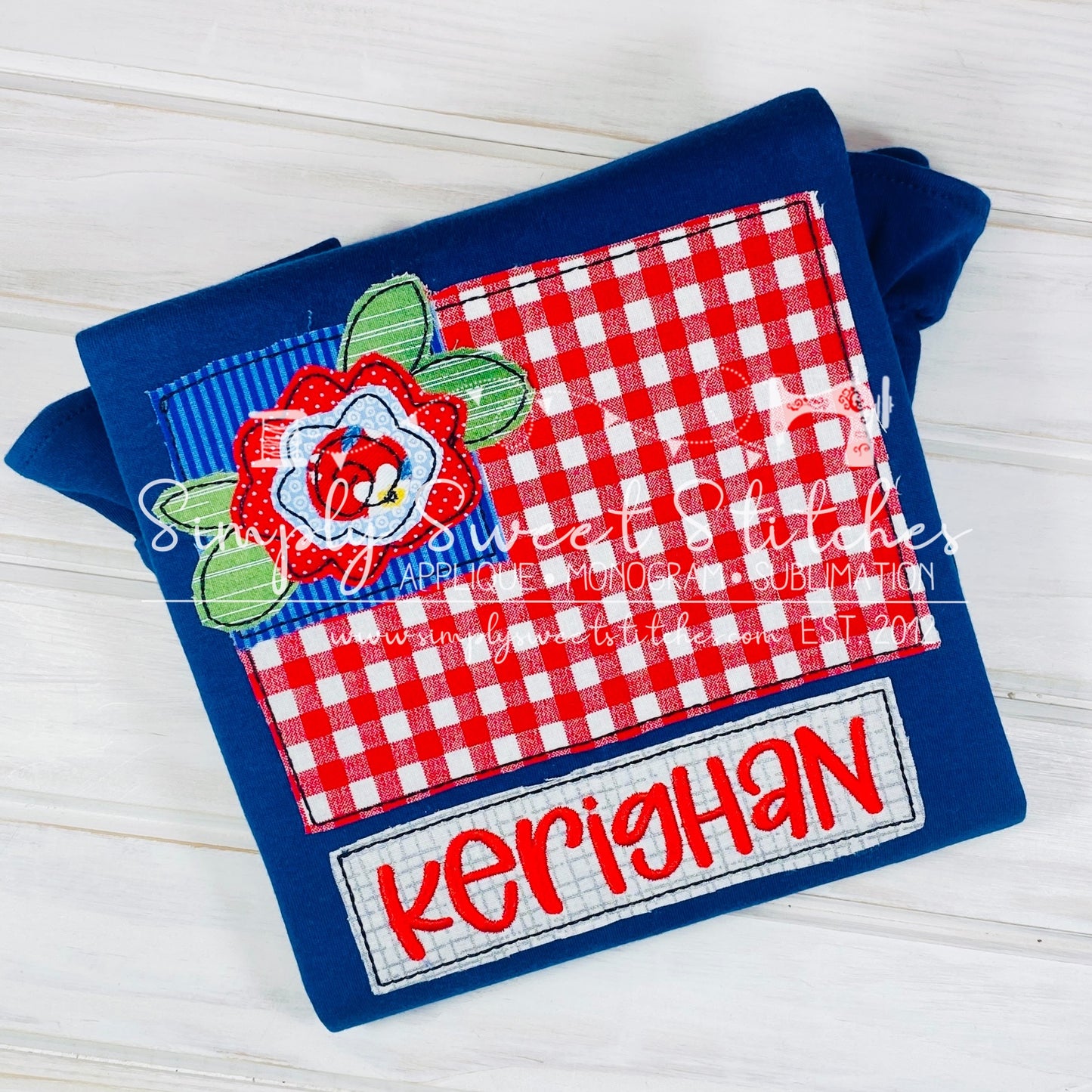 2011 - FLAG WITH FLOWER - APPLIQUE CHILD SHIRT