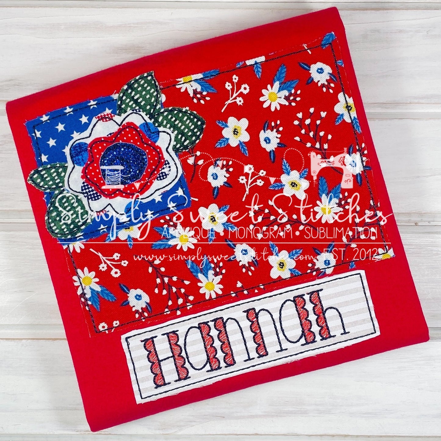 2011 - FLAG WITH FLOWER - APPLIQUE CHILD SHIRT