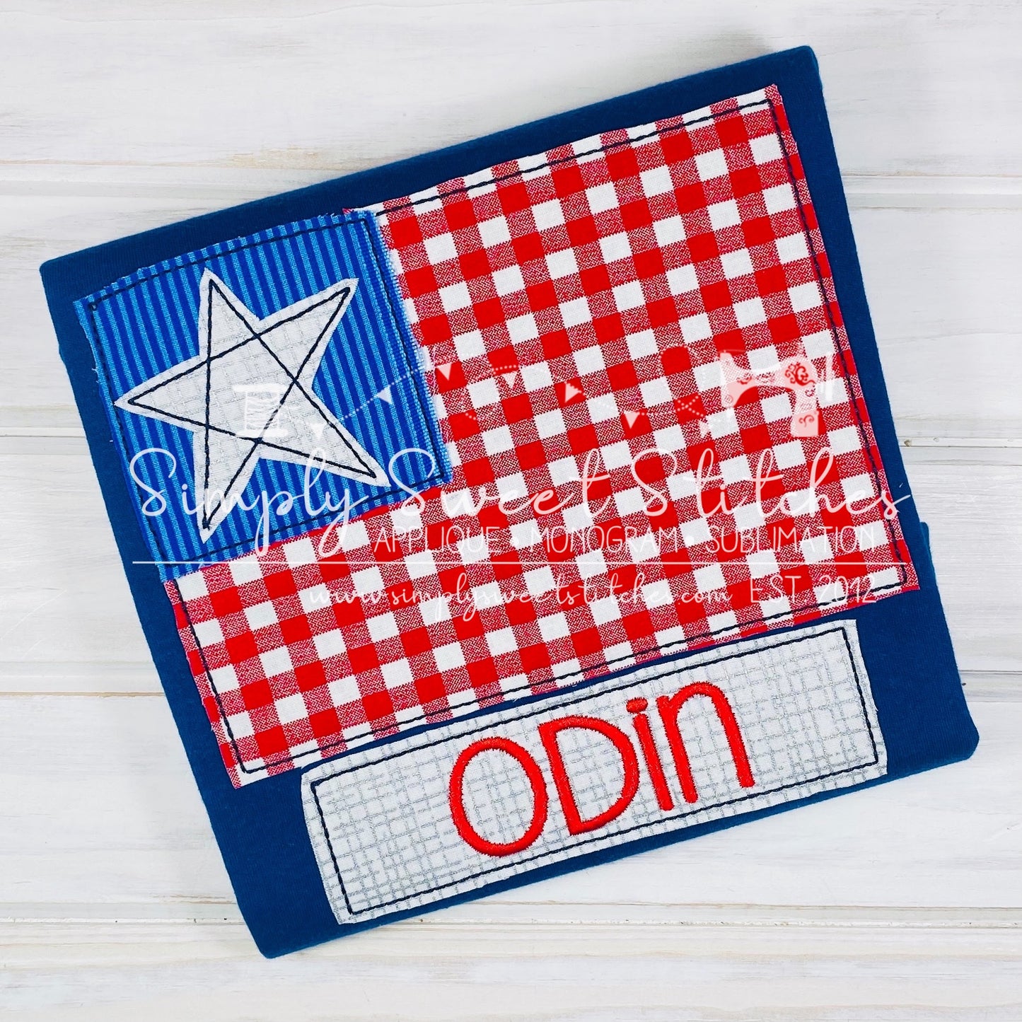 2010 - FLAG WITH STAR - APPLIQUE CHILD SHIRT