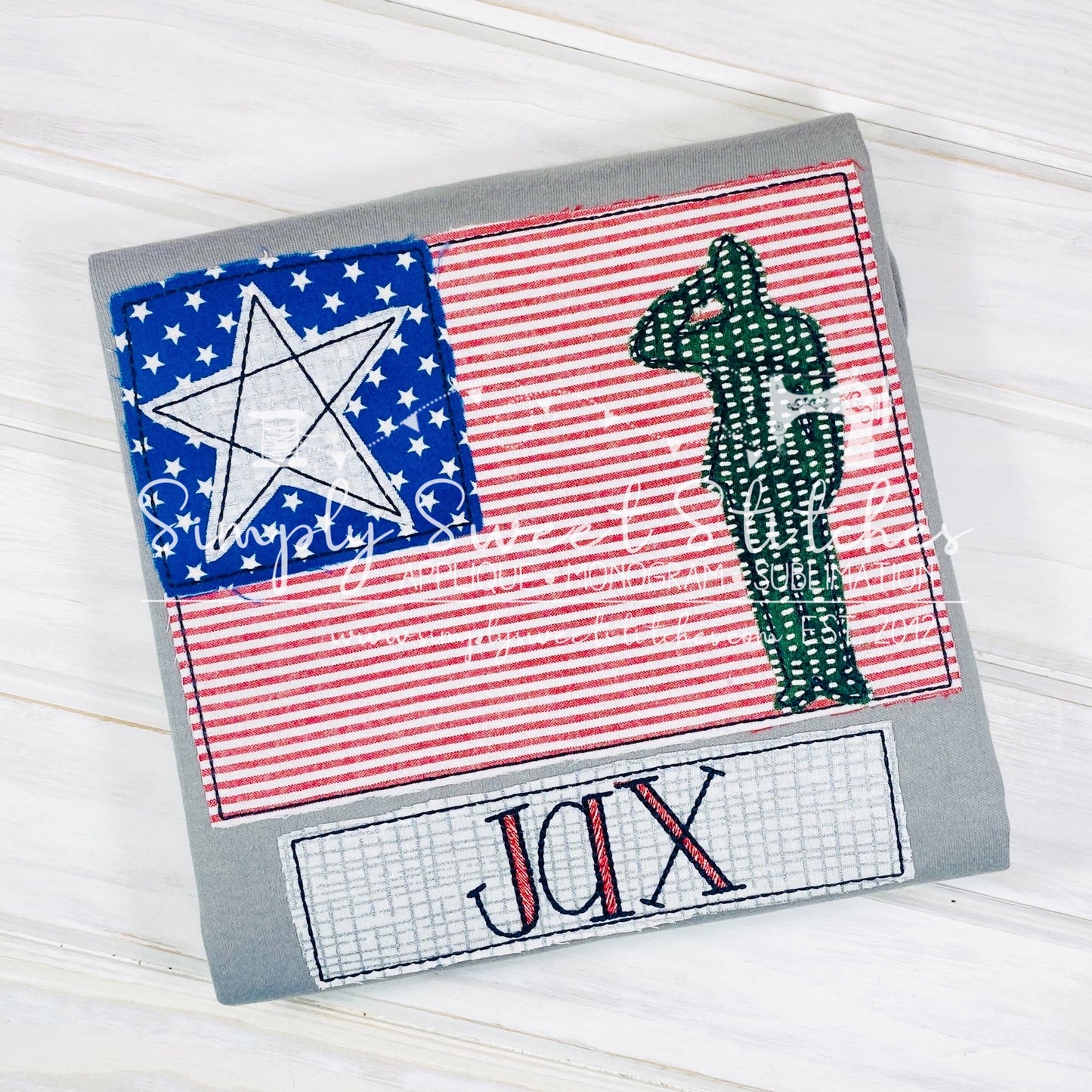 2012 - FLAG WITH SOLDIER - APPLIQUE CHILD SHIRT