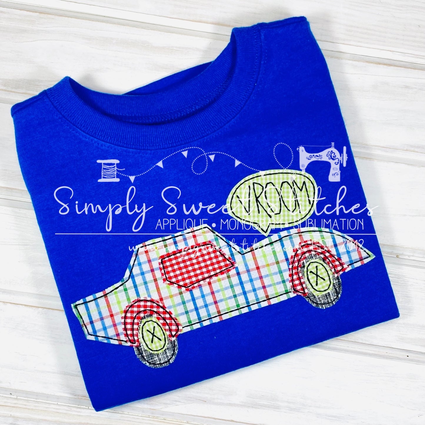 1758 - RACE CAR - APPLIQUE CHILD SHIRT