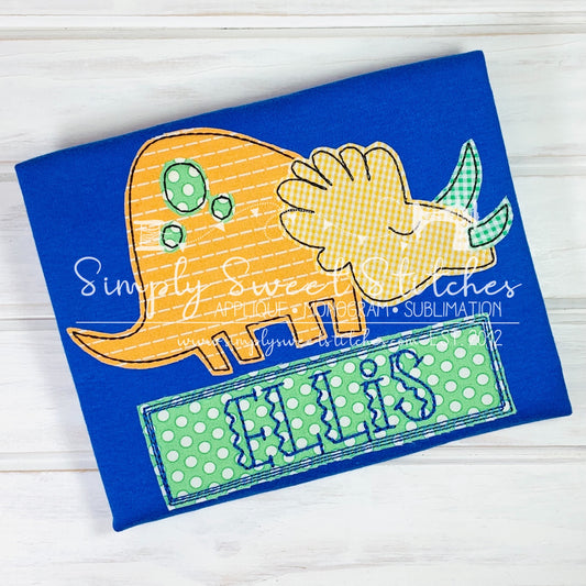 1556 - TRICERATOPS - APPLIQUE CHILD SHIRT