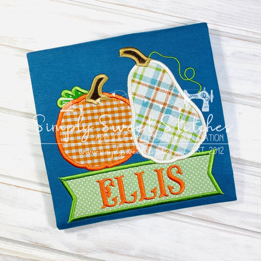 2123 - PUMPKIN DUO - APPLIQUE CHILD SHIRT