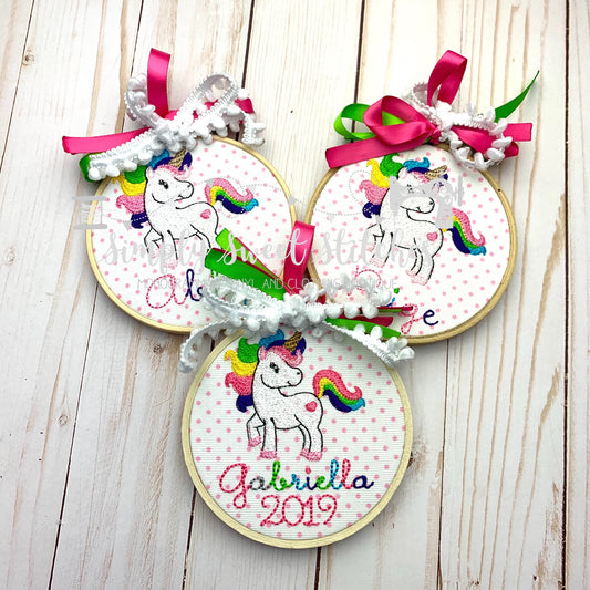 1145 - UNICORN -EMBROIDERY ORNAMENT