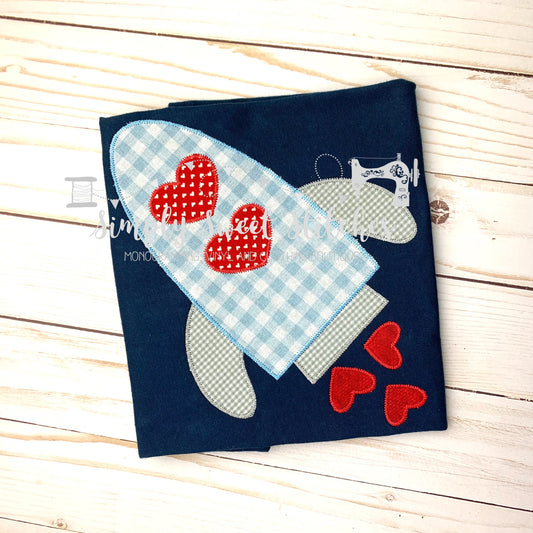 1385 - LOVE ROCKET - APPLIQUE CHILD SHIRT