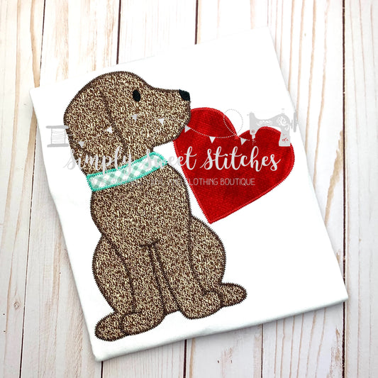 1386 - LOVE PUPPY - APPLIQUE CHILD SHIRT