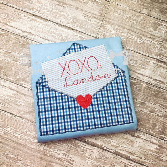 1288 - XOXO LETTER - APPLIQUE CHILD SHIRT