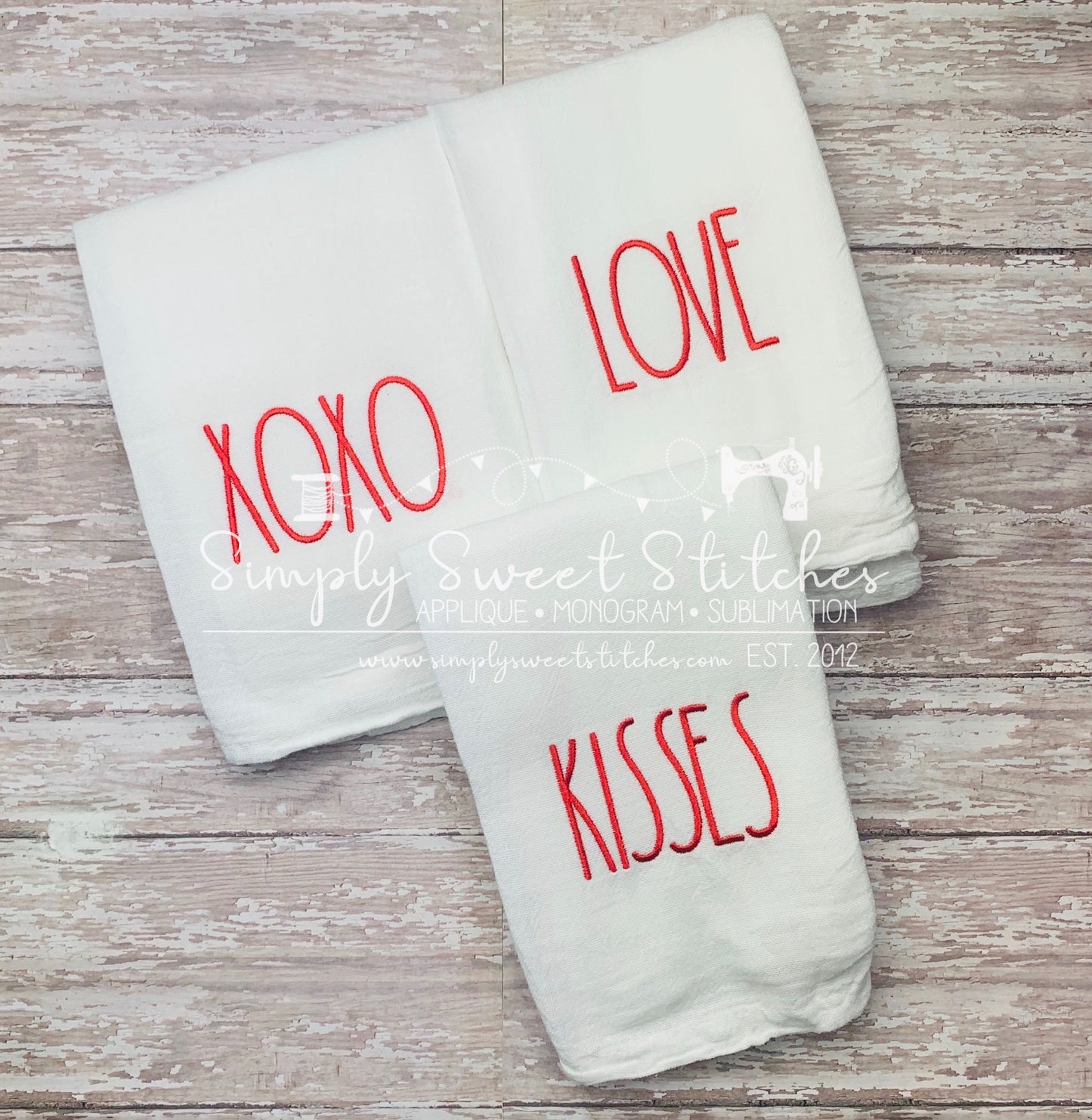 1528 - VALENTINE DESIGN - EMBROIDERY KITCHEN TOWEL