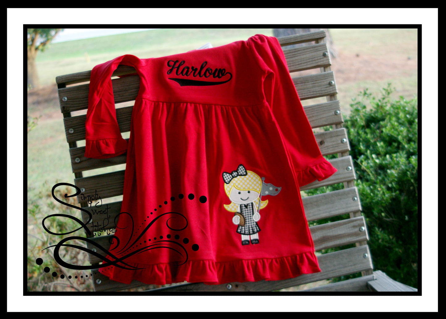 1085 - CHEERLEADER - APPLIQUE EMPIRE DRESS