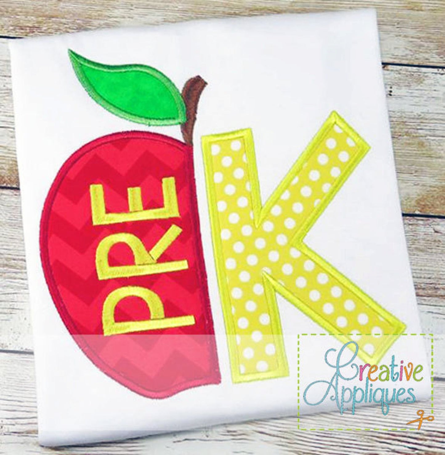 2108 - HALF APPLE LETTER - APPLIQUE CHILD SHIRT