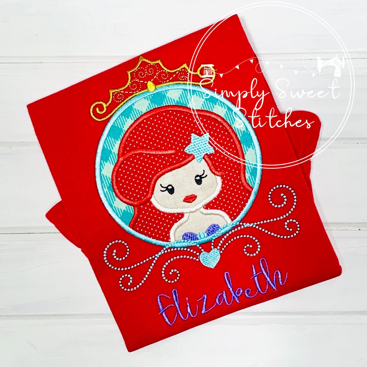 2239 - MERMAID CIRCLE - APPLIQUE CHILD SHIRT