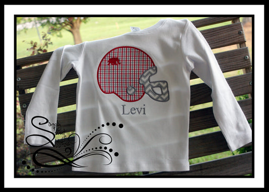1086 - ELEPHANT FOOTBALL HELMET - APPLIQUE CHILD SHIRT