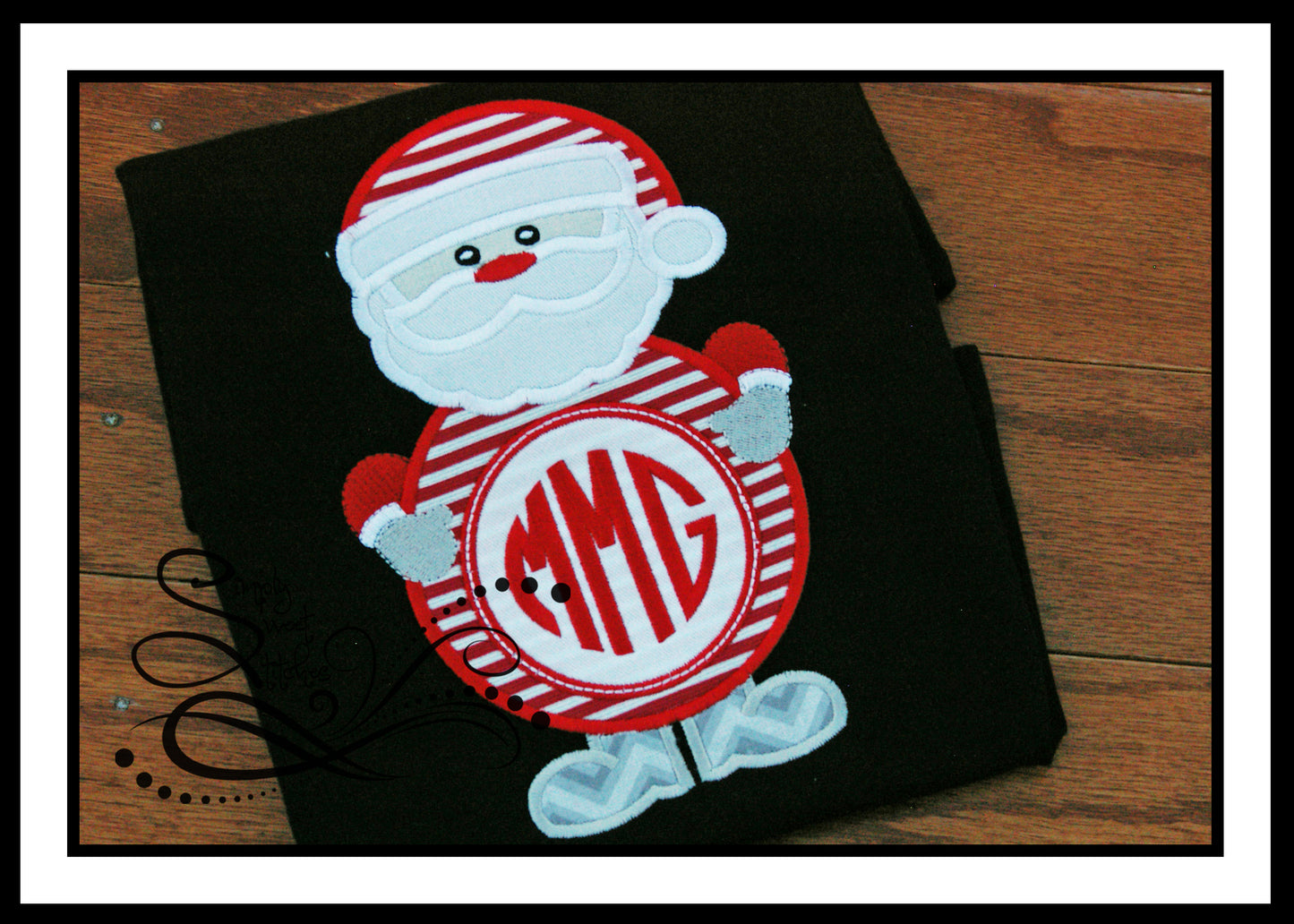 1306 - SANTA BODY MONOGRAM - APPLIQUE CHILD SHIRT