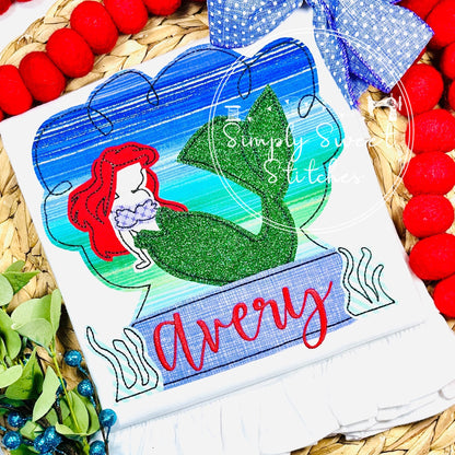 2491 - SEASHELL MERMAID - APPLIQUE CHILD SHIRT