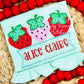 2588 - STRAWBERRY TRIO WITH NAME BANNER APPLIQUE - CHILD SHIRT