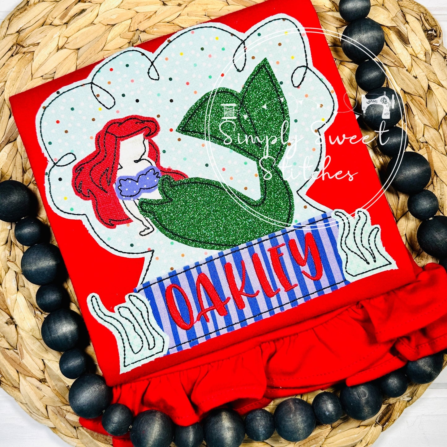 2491 - SEASHELL MERMAID - APPLIQUE CHILD SHIRT