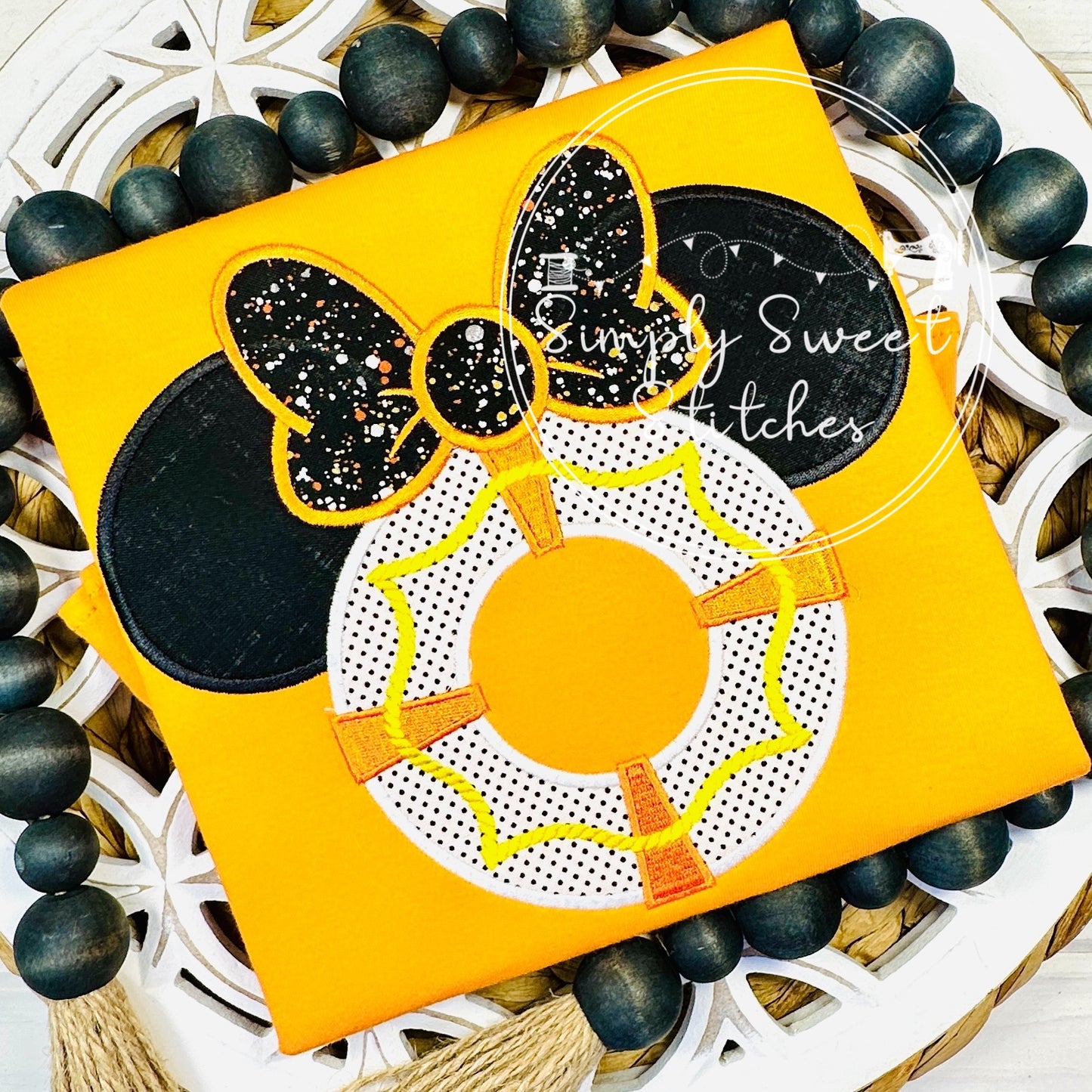 2504 - LIFE PRESERVER MOUSE GIRL - APPLIQUE CHILD SHIRT