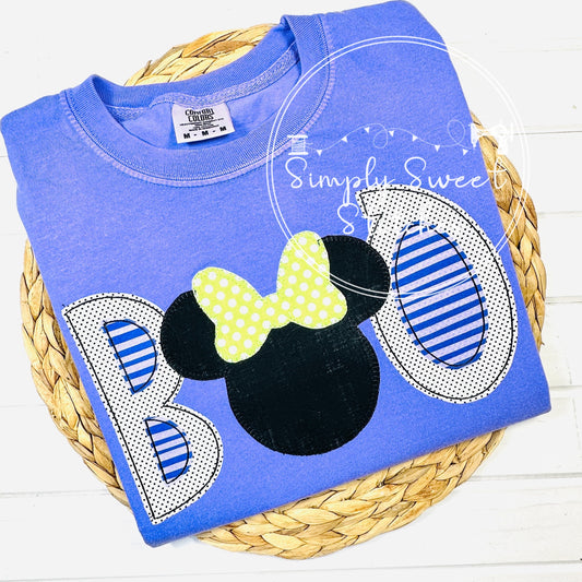 2500 - BOO MOUSE HEAD GIRL - APPLIQUE CHILD SHIRT